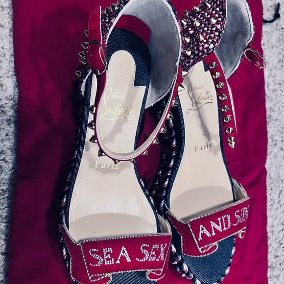 Christian Louboutin Espadrilles blue denim - Picture 3 of 5